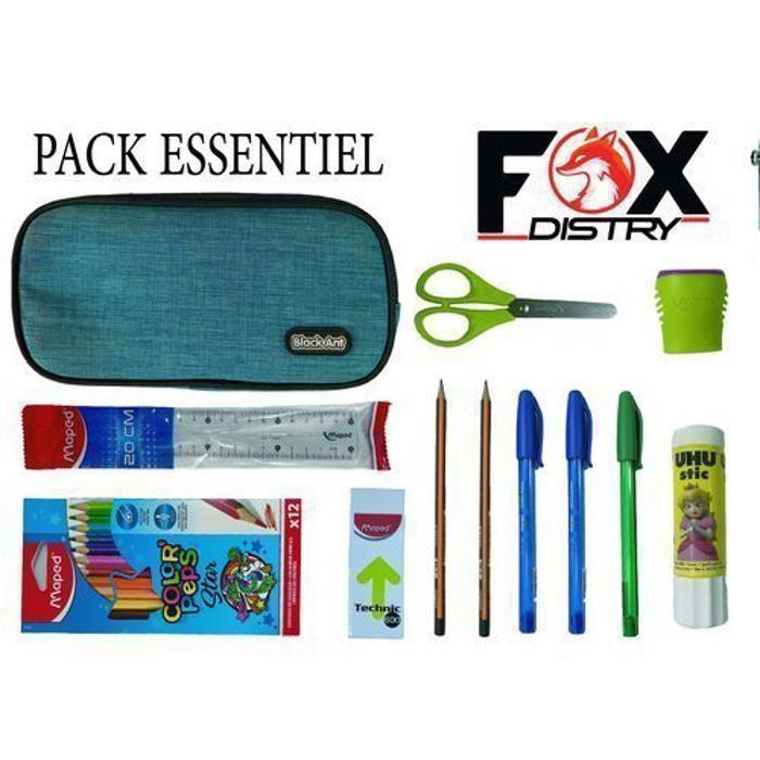 Trousse Black Ant Bleu Grande qualité - Pack Essentiel 10 MAPED 1 UHU