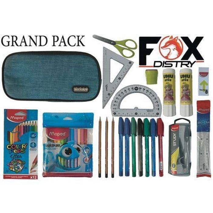 Trousse Black Ant Bleu Grande qualité - Grand Pack 19 MAPED 2 UHU
