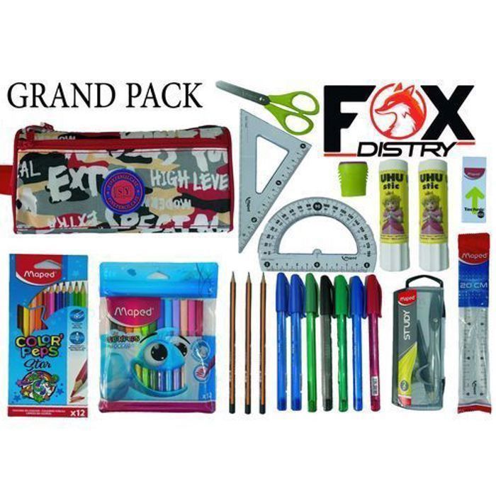 Trousse scolaire - MAPED - Grande qualité - Multicolore - Pack complet - Fournitures scolaires