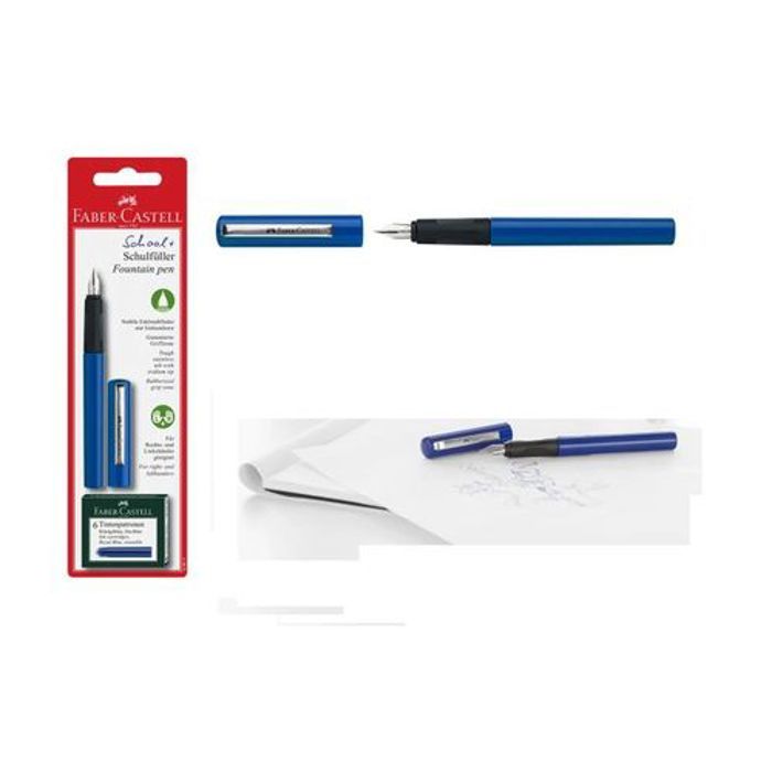 Stylo plume éducatif Bleu Avec 6 Cartouches Recharges Encre Bleu Roi Effaçable