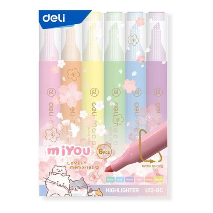 Surligneur Mi-You Lovely memories - 6 Couleurs Pastel