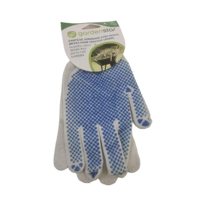 GANTS DE JARDINAGE LÉGER PVC POIS TAILLE 9