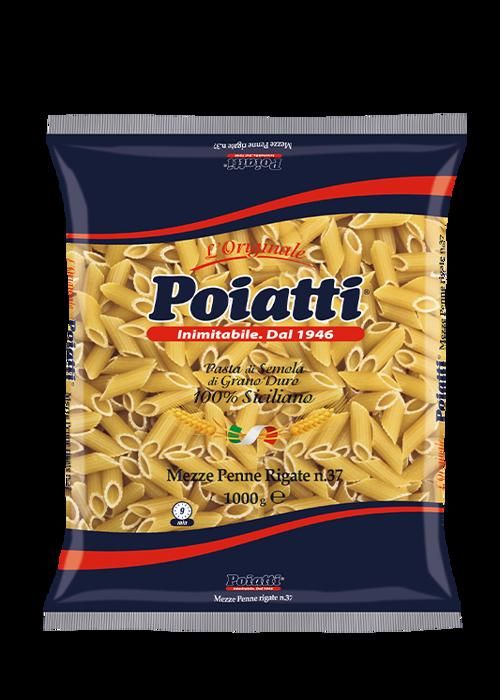 MEZZE PENNE RIGATE PATES DE SEMOULE DE BLE DUR 1000.Gr-POIATTI