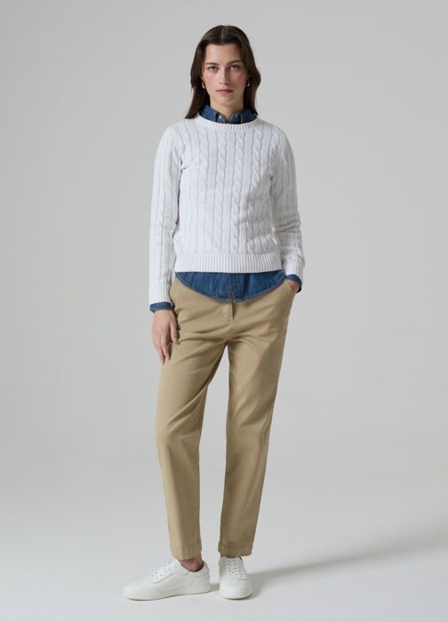 OVS- Pantalon chino en coton stretch- Beige