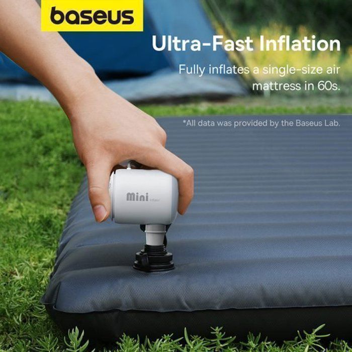 Pompe à air Portable - Baseus - C11157700221-00 - Blanc - ABS+PC - 130g