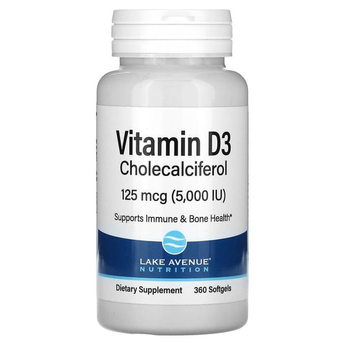 Vitamine D3, 125 µg (5000 UI), 360 capsules