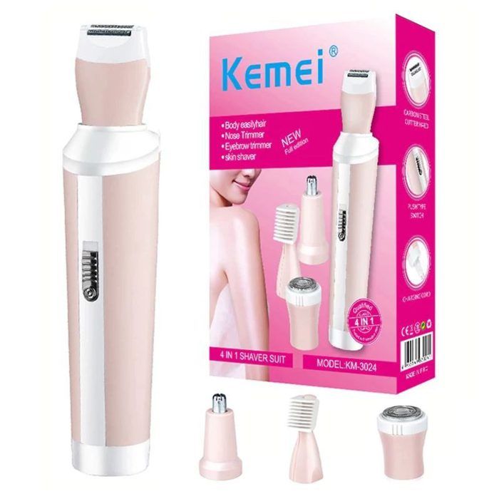Kemei KM–3024 Épilateur Facial Électrique 4 En 1 Pour Femmes