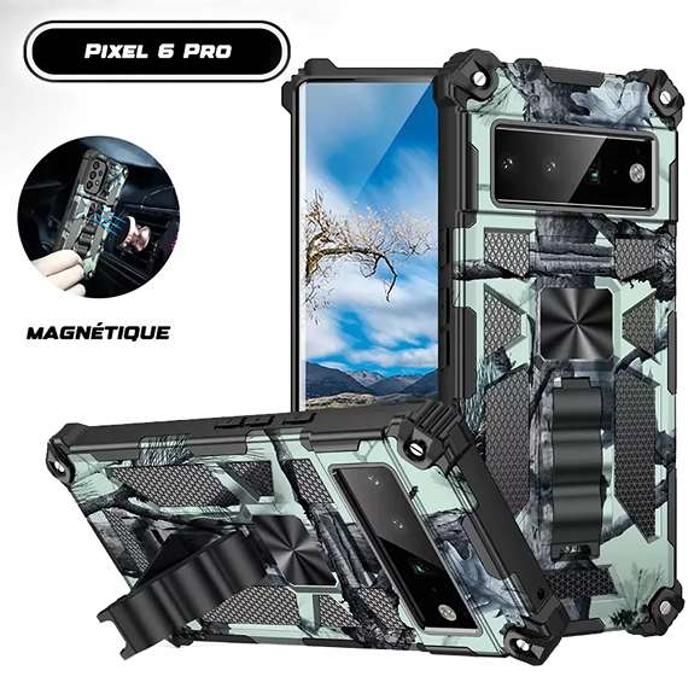Cyan Army Coque Google Pixel 6 Pro Militaire Support Video