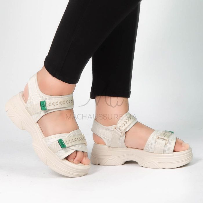 Dyna - Sandales à plateforme en Beige