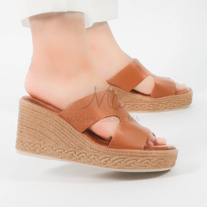 Sandales compensées - MACHAUSSURE - Emeraude - Couleur Tabac - Talon Compensé - Femme - Marjane Mall - Image 3
