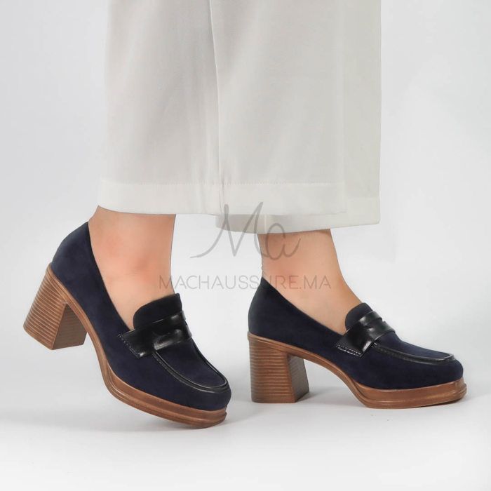 Dany – Derbies à talon Femmes en Bleu