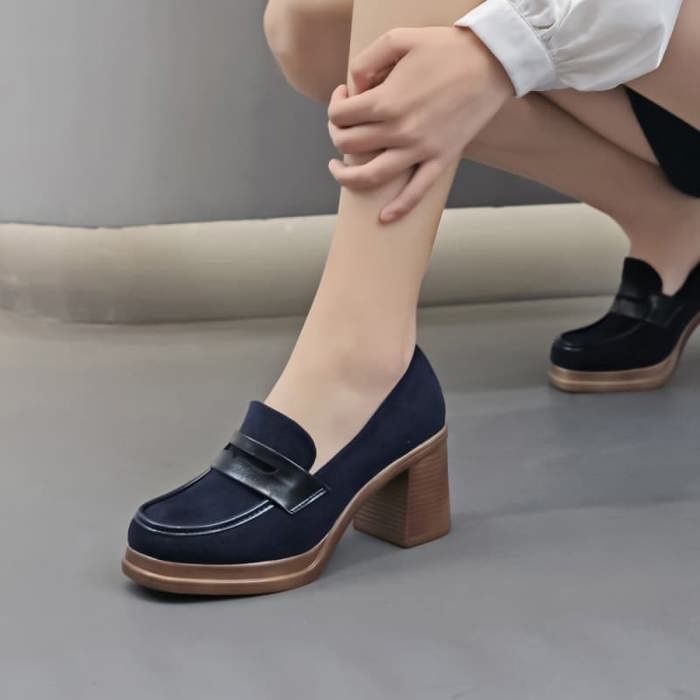 Dany – Derbies à talon Femmes en Bleu