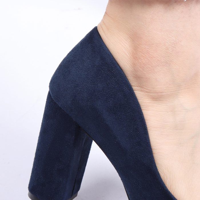 Escarpin à Talon - MACHAUSSURE - Bleu Marine - Daim-Nubuck - Aiguille - Confortable et Chic - Marjane Mall - Image 2