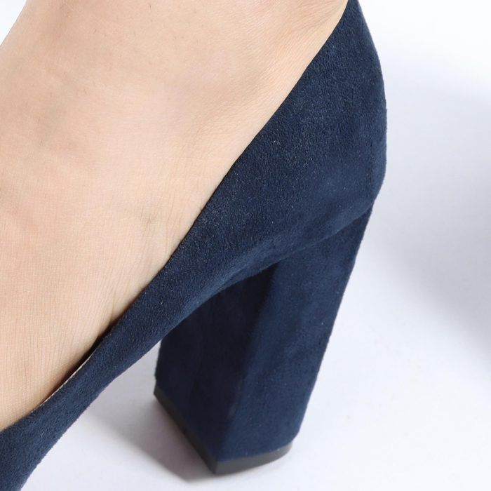 Escarpin à Talon - MACHAUSSURE - Bleu Marine - Daim-Nubuck - Aiguille - Confortable et Chic - Marjane Mall - Image 3