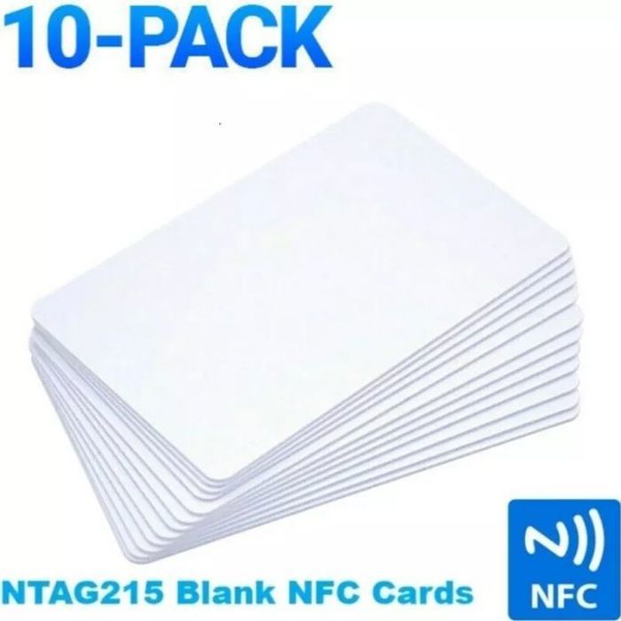 Pack 10 de Carte NFC Vierge en PVC  NTAG215 NDavid Carte 13.56mhz RFID  Téléphone