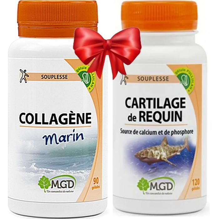 Collagène marin 90 gélules + Cartilage de Requin 120 gélules