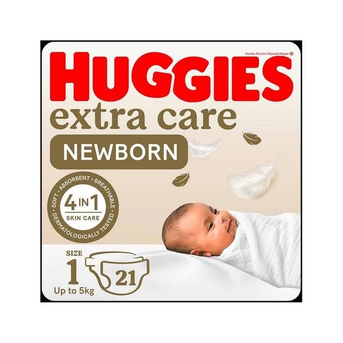COUCHES BÉBÉ NEWBORN T1 HUGGIES 21U