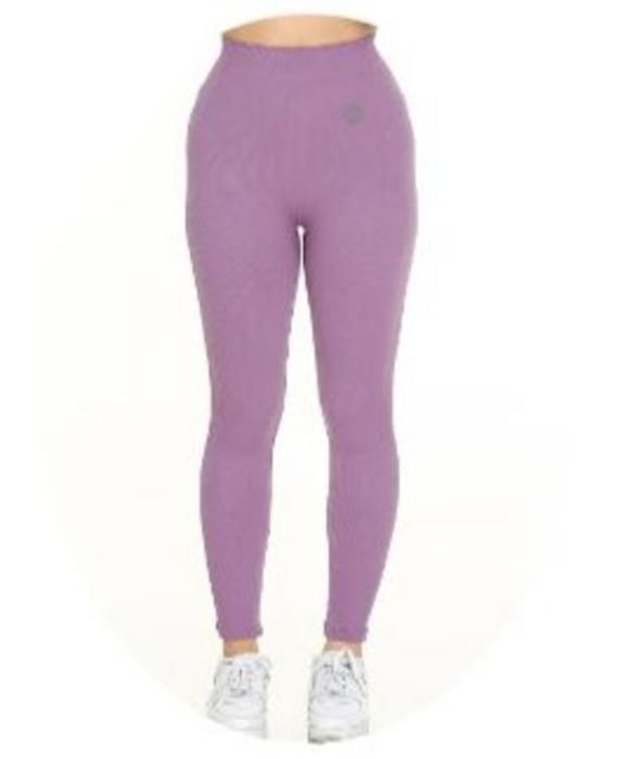 Legging 7/8 - Spiritual Gangster - Violet - Taille Haute - Sans Couture - Détails Volants - Marjane Mall - Image 1