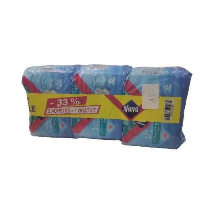 3 paquets de serviettes hygiéniques maxi super 2+1 gratuit - NANA