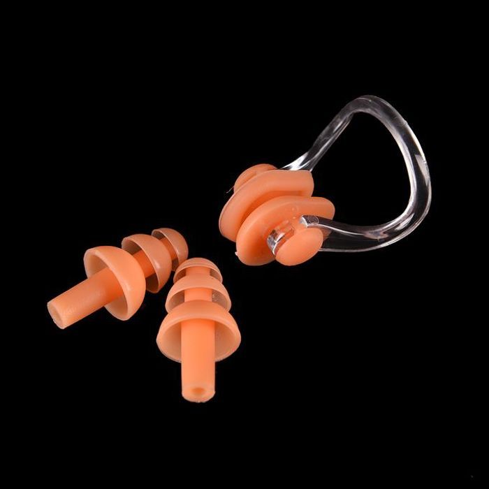 Kit de pinces nasales avec boîte, 1 pince-nez + 2 bouchons d'oreille, accessoire de natation