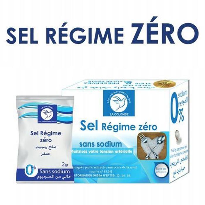 Sel Regime Zero Sans Sodium 30 Sachets La Colombe