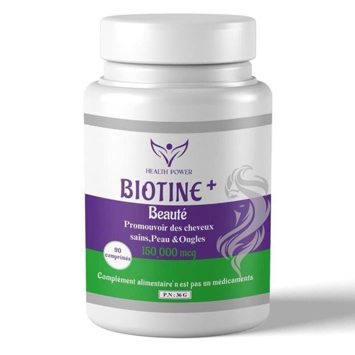 BIOTINE Beauté 90 comprimés 150,000 mcg - Promouvoir des cheveux et des ongles