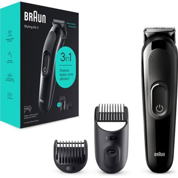 Braun Tondeuse barbe et cheveux pour homme rechargeable SK2300Styling Kit2