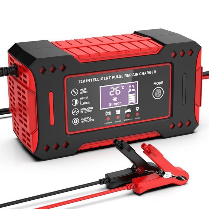 Chargeur de batterie de voiture numérique entièrement automatique,plomb-acide, 6A 12V
