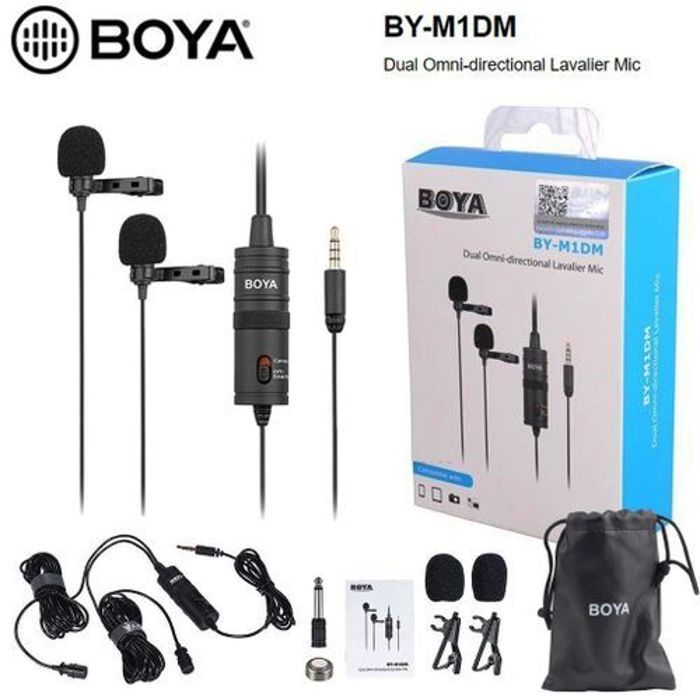 Boya BY-M1DM Microphone Condensateur Double Omni-Directional Micro Cravate