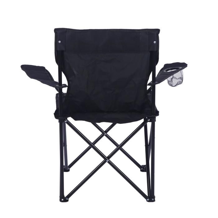 Chaise pliante - Zy23-11 - Noir - Acier - PVC - 1 place - Camping