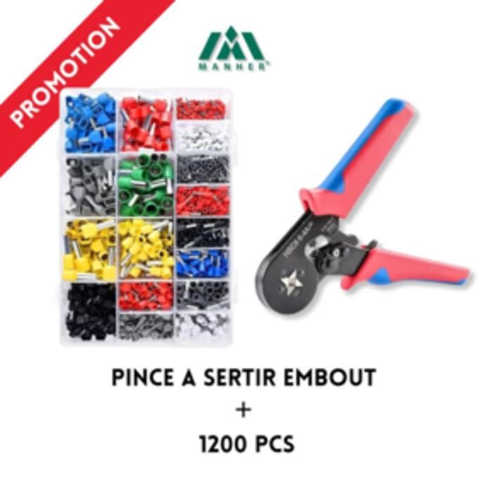 Kit d’outils de sertissage de ferrules, auto-ajustable pince +1200 embouts de fils