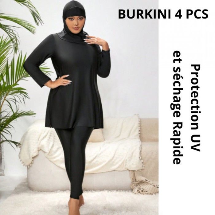 Burkini Hijab 4 pièces , protection UV et séchage rapide