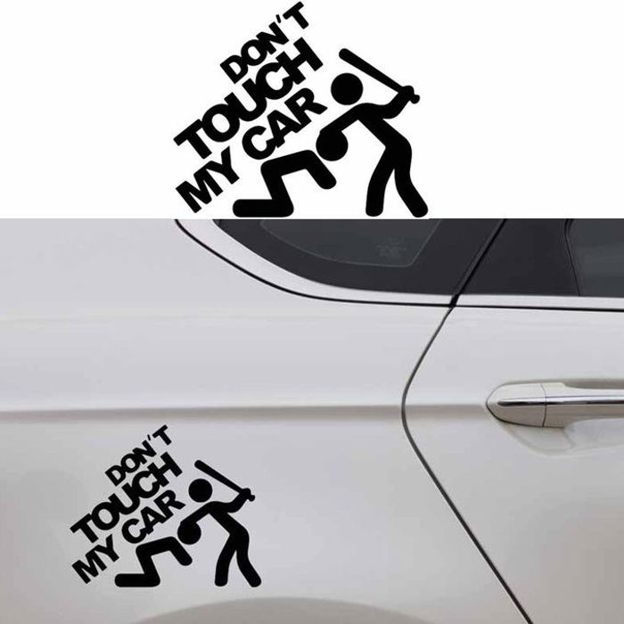 Autocollants voiture vinyle délicat imperméable à l'eau Don’t Touch My Car Noir