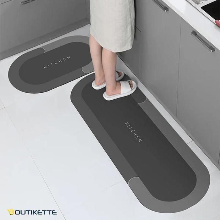 Tapis De Sol Antidérapant Absorbant L'eau À Séchage Rapide Pour Salle De Bain, Cuisine, Chambre À Coucher.