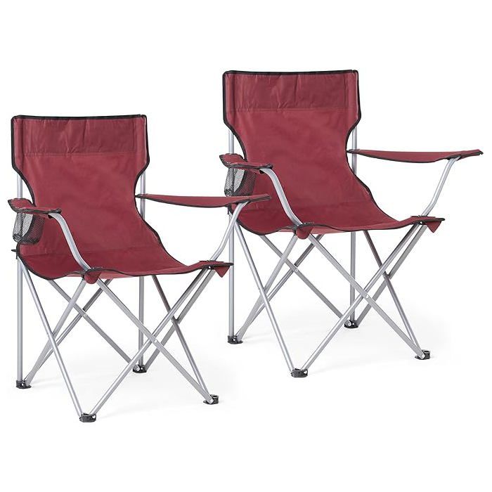 Mondeer Lot de 2 Chaise de Camping, , Rouge
