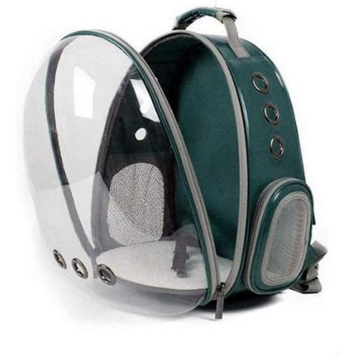 Sac cage de transport transparent pour chat et chien couleur vert kaki