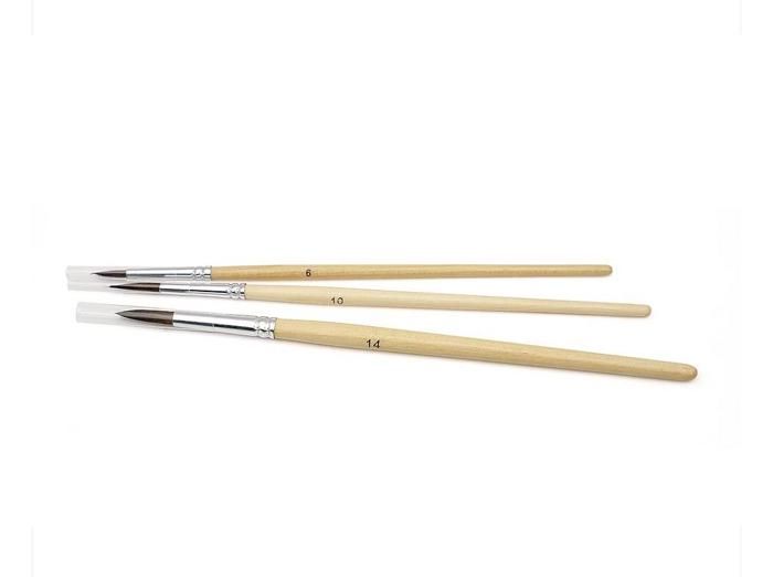 Lot de 3 pinceaux aquarelle ronds n°6/10/14 - AUCHAN