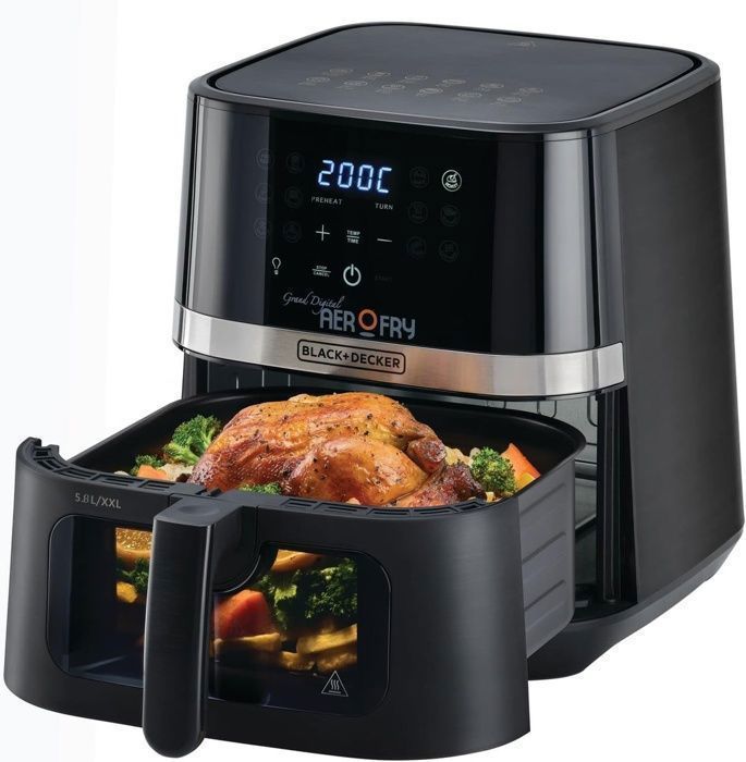 Friteuse à air - BLACK + DECKER - 5.8L - 12 programmes - Écran tactile - Déshydratation