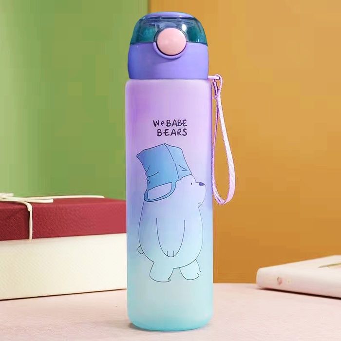 We BABY BEARS Bouteille D'eau de sports de gym avec Paille 1L pour Hommes et Femmes ou Enfant Garcon Fille