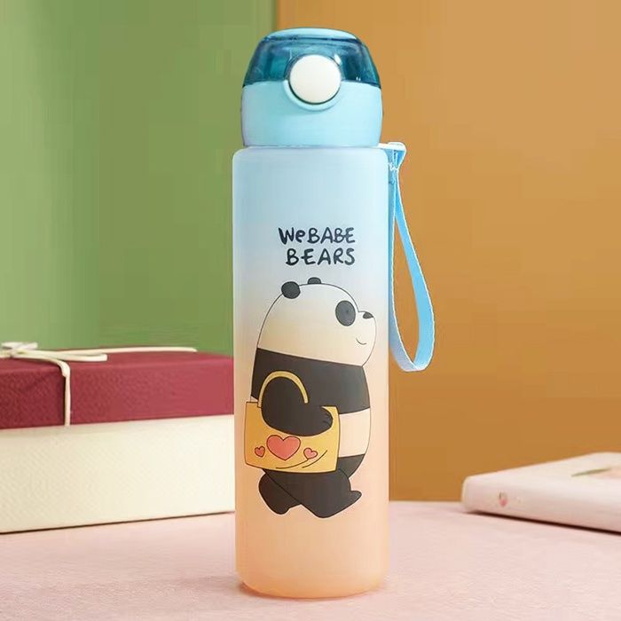 Bouteille d'eau de sport - KIMO SHOP - 1L - Multicolore - Kawaii - Avec paille
