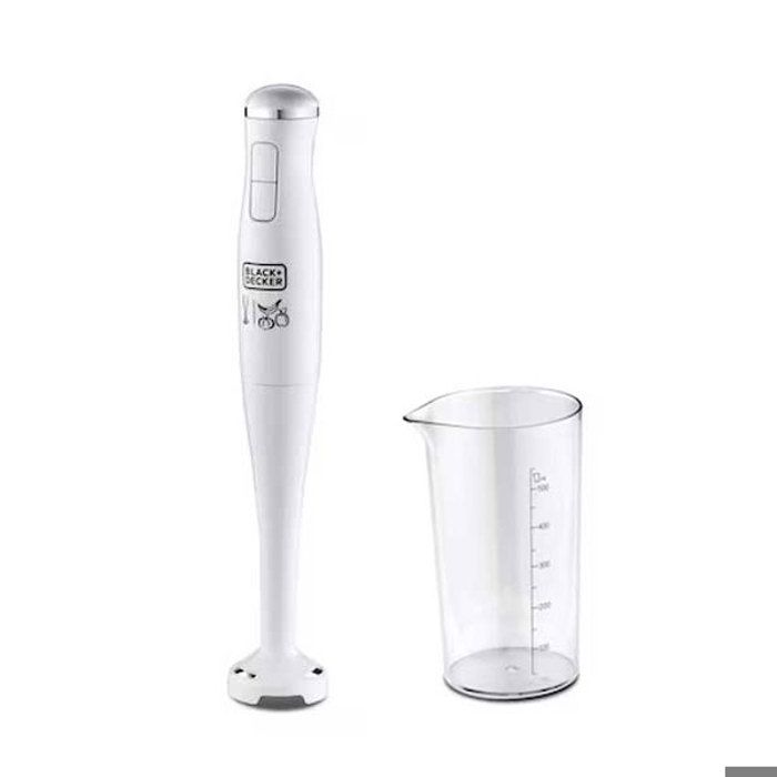 Mixeur plongeant BLACK + DECKER SB2500 – 300 W – 2 vitesses – Bécher 500 ml – Lames inox ergonomiques