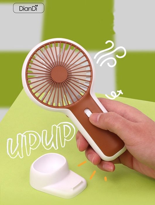 Mini Ventilateur Portable - OEM - 5 Vitesses - Rechargeable USB - Support de Téléphone - Multicolore