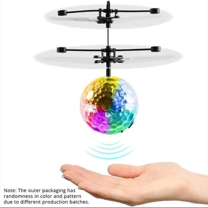 Hélicoptère Enfants Jouets,Coloré Mini Shinning LED Drone Lumière Boule de Cristal Induction