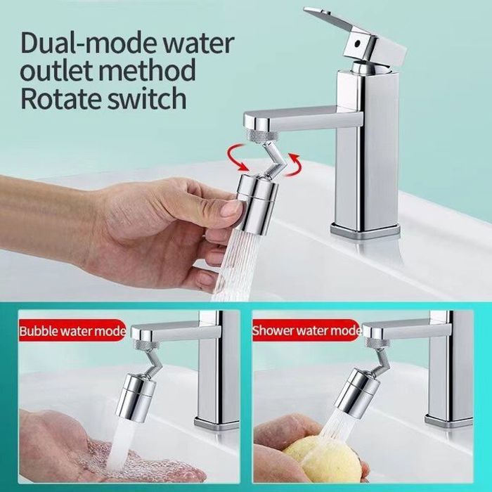 Robinet 720 Degrés Rotatif Lave Vaisselle Visage Rinçage Splash Preuve Tête
