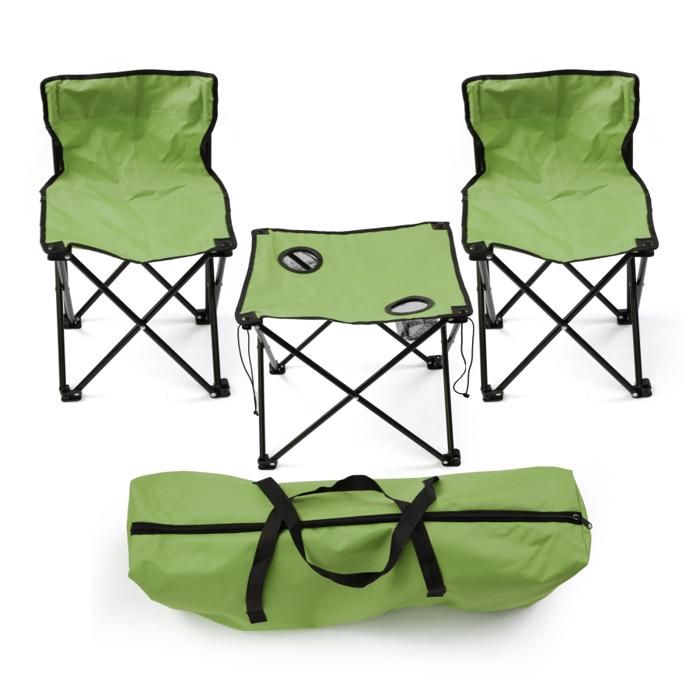 SET 2 CHAISE ET TABLE PLIABLE PAIR24