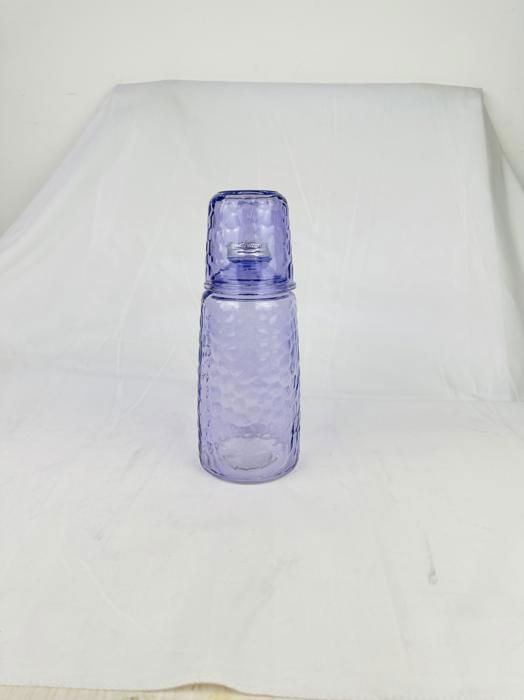 BOUTEILLE D’EAU 1,5L +TASSE 200ML EN VERRE VIOLET