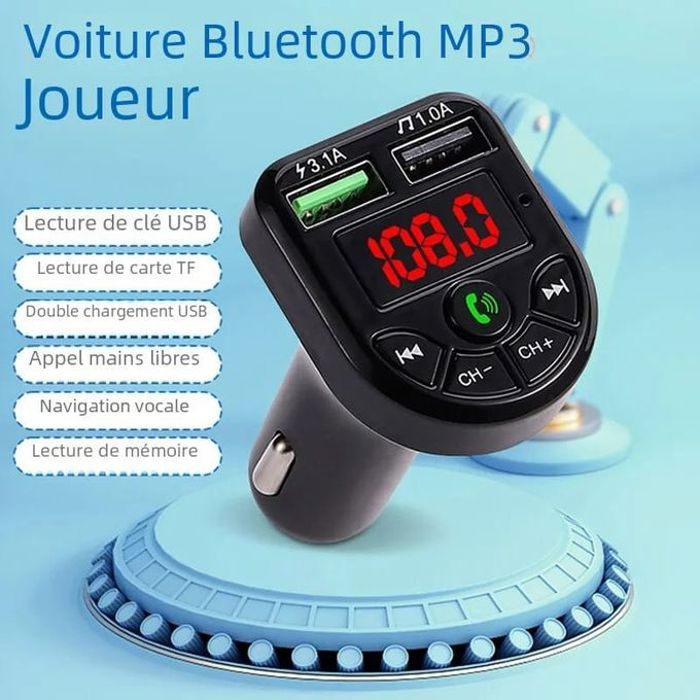 Lecteur de récepteur Bluetooth multifonction pour voiture, machine d'insertion de carte FM,