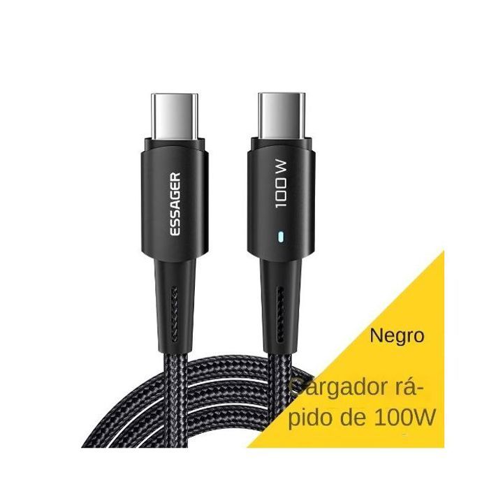Câble de charge USB-C Vers Type-C 100W PD 5A Charge Rapide 4.0 longueur 1M -Essager