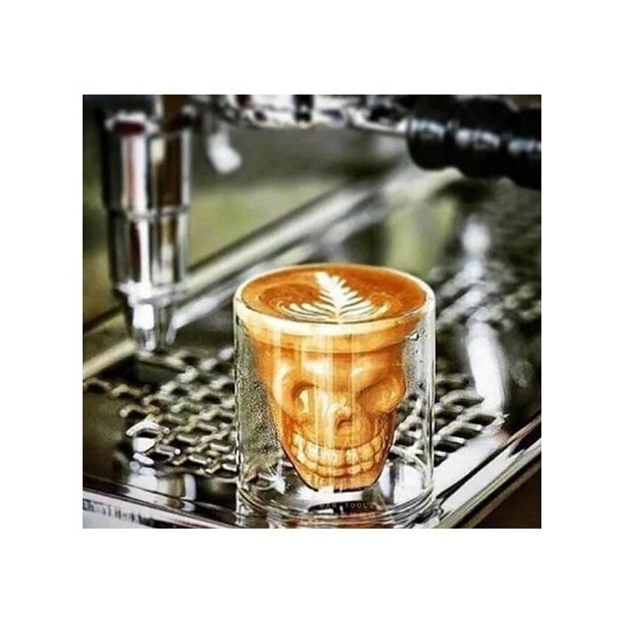 2 Verres Double paroi Tete de mort 150 ml