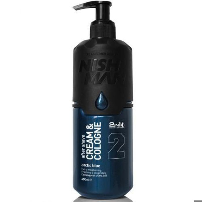 NISH MAN Arctic blue Crème et Cologne Après-Rasage 2en1 400ml